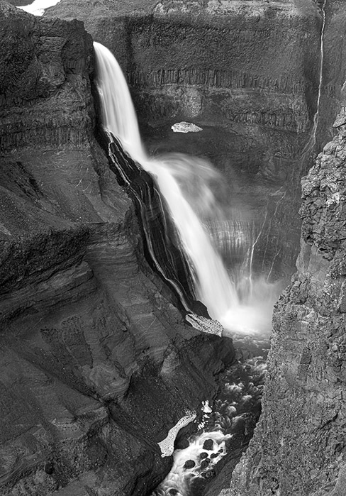Haifoss Waterfall Iceland BW 1391