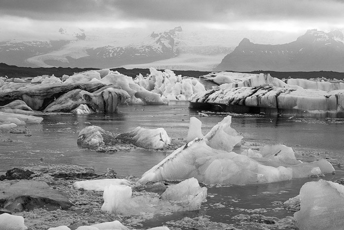 Jokulsarlon Glacier Lagoon Iceland BW 2042