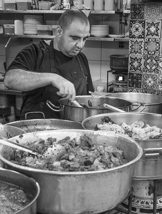 Man Cooking In Restuarant BW 5069
