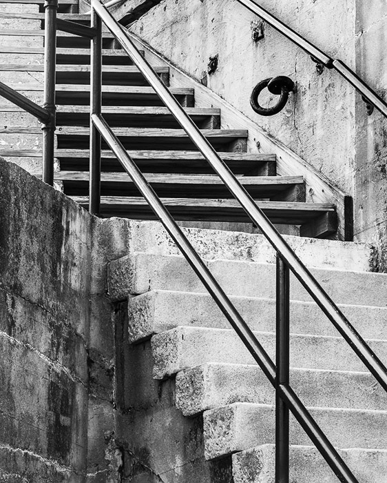 Fort Screven Stairs BW 6153