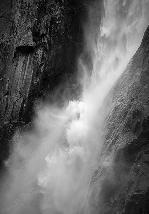 Lower Yosemite Falls BW 1018