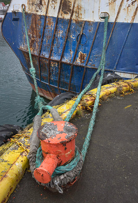Ship Tied Up Husavik Iceland Color 3702