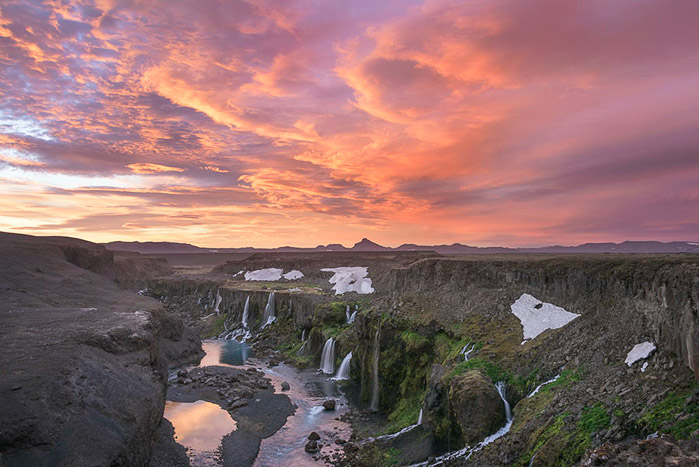 Sigoldufoss Waterfalls Iceland Color 1307 FAA