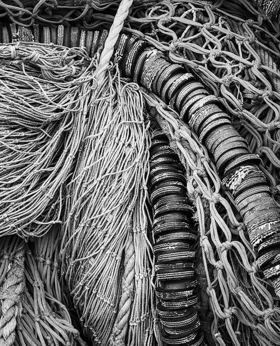 Fish Netting Husavik Iceland BW 3755