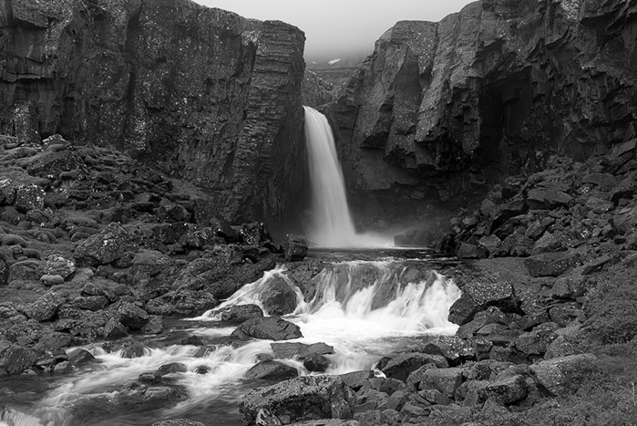 Folaldafoss Waterfall BW 3122