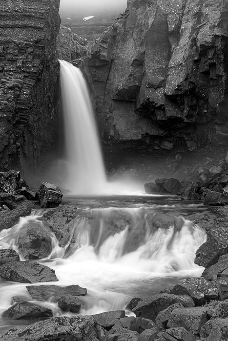 Folaldafoss Waterfall BW 3124