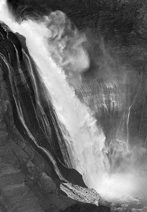 Haifoss Waterfall Iceland BW 1396