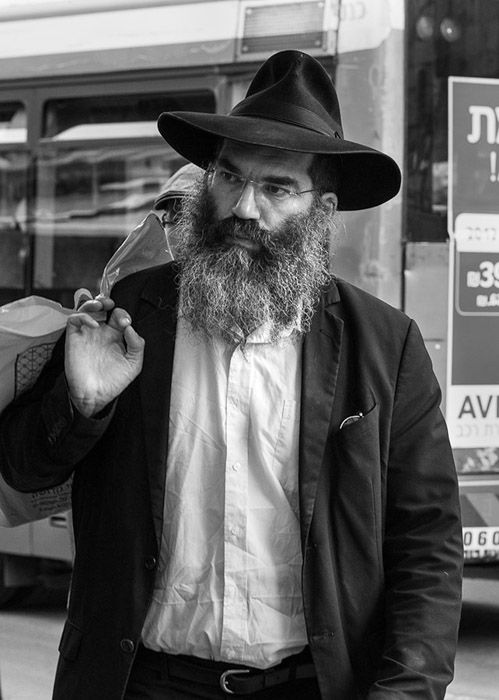 Man Walking Israel BW 5165