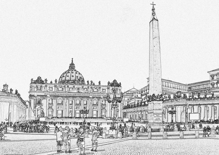 St Peters Square Pen & Ink 4789