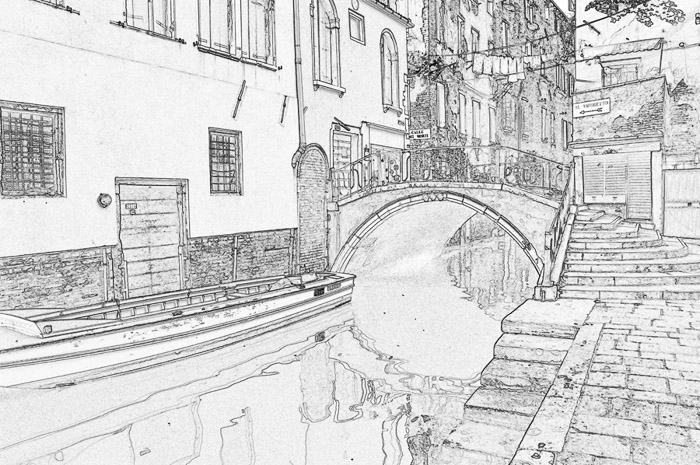 Venice Small Canal Pen & Ink 4303