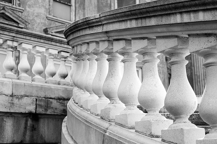 Mills Mansion Stairway NY BW 0206