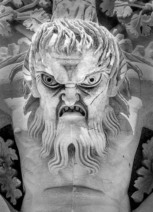 Gargoyle Sintra Lisbon BW 8551