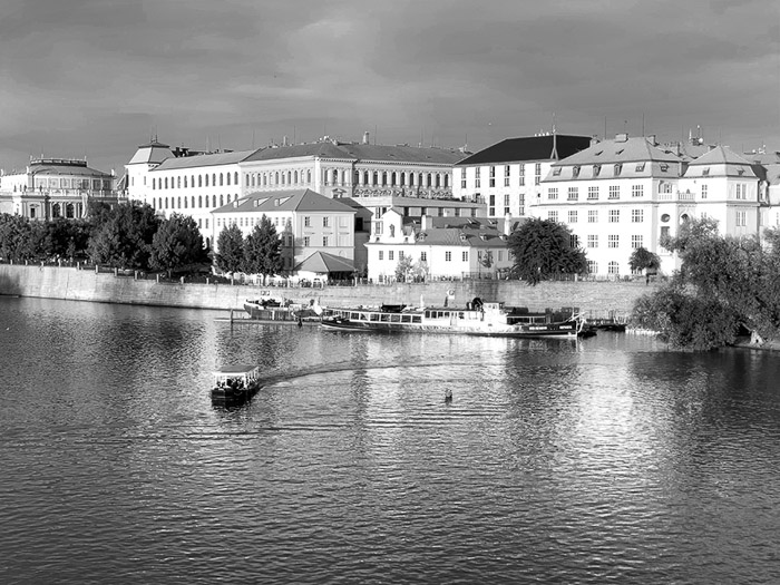 Prague Riverfront BW 5003