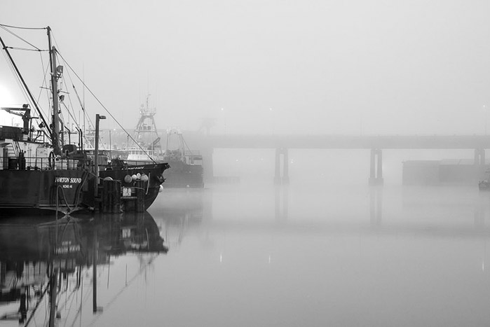 Fisherman's Terminal Fog BW 0152