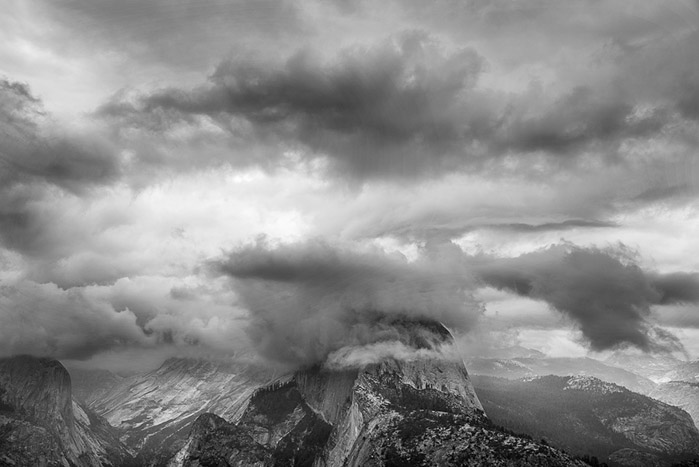 Half Dome In Clouds 1053