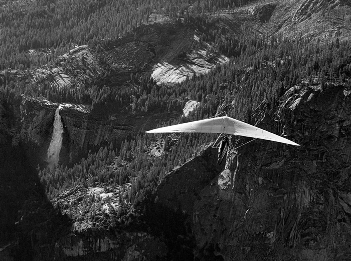Yosemite Hang Glider Nevada Falls BW 0657