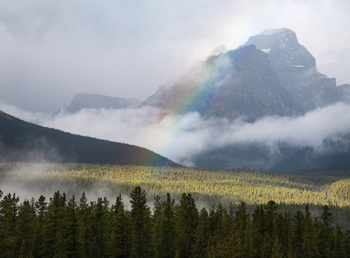 Canadian Rockies Storm & Rainbow 3483