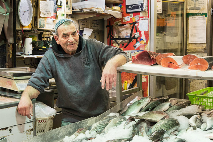 Fish Vendor Machane Yehuda Market Color 5163