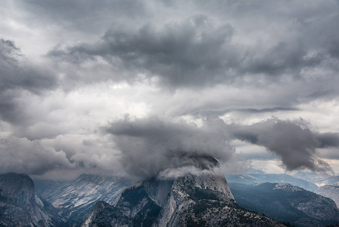 Half Dome In Clouds Color 1053